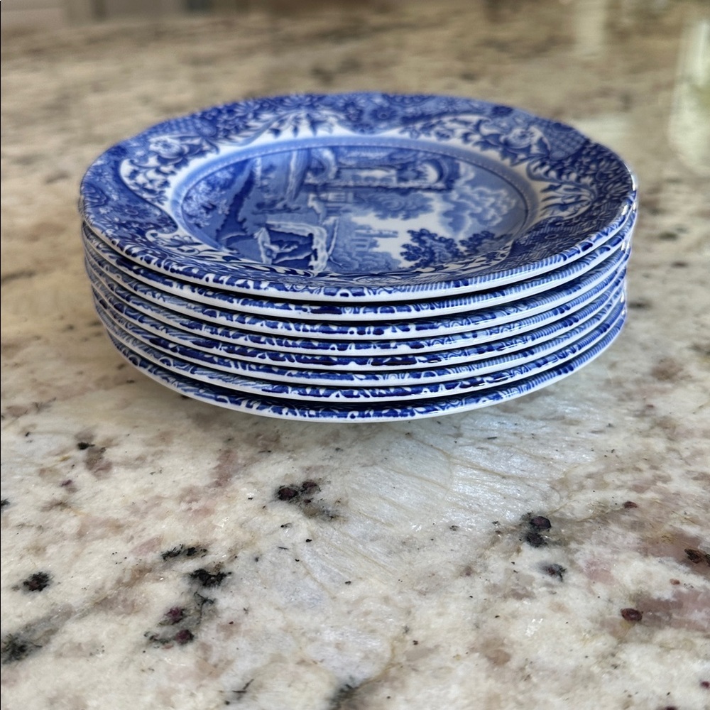 Spode Blue Italian Tea Plate Set of 8 - Picture 8 of 10